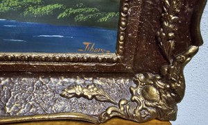 Vând tablou cu peisaj de vară și ramă mare - imagine 2