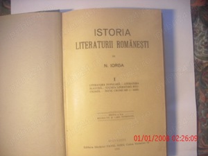 Istoria  Literaturii Romanesti de N. Iorga.