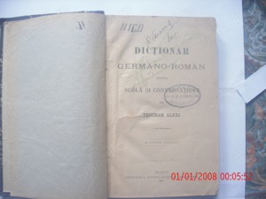 Dictionae  Germano - Roman pentru Scola si Conversatiuni.