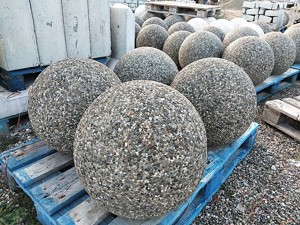 Bolard din beton sferic aspect piatra naturala-45cm - imagine 2