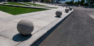 Bolard din beton sferic aspect piatra naturala-45cm - imagine 3