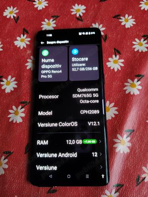 OPPO RENO 4 PRO 5G -RAM 12G  256G impecabil + husa si cartela SIM noua - imagine 4