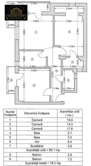 Comision 0 3 Camere Bucurestii Noi Centrala 2 Balcoane AC - imagine 8