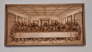 Tablou sculptat in lemn de tei- Cina cea de taină - imagine 2