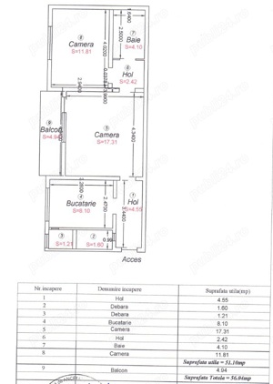 Proprietar apartament 2 camere, semidecomandat, 56mp - centrala - ZONA GIROCULUI - imagine 10