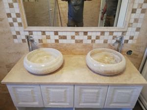 Blat travertin pentru baie