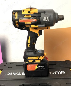 Cheie de Impact 3 4", 2000 Nm, 2 Baterii 108V   Putere Maxima