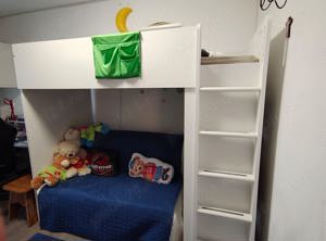 Mobilier copii IKEA (pat supraetajat + Dulap + bancuta + Saltea Dormeo)