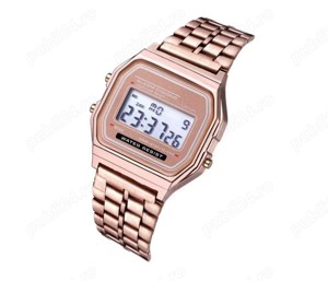 Ceas de mana digital unisex (Roz   Pink) - model vintage - retro