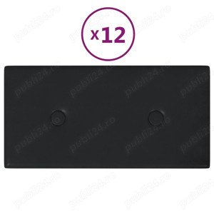 Vand panouri perete piele ecologica culoare negru 30 X 15 CM - imagine 2
