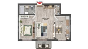 Apartament 2 camere, 54 mp, decomandat, zona Pictor Brana  - imagine 2