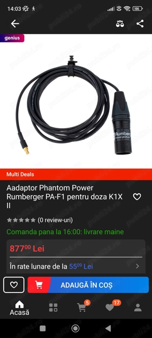  cablu Rumberger saxofon, clarinet 