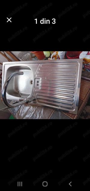 Chiuveta nouă cu baterie și racorduri  - imagine 3