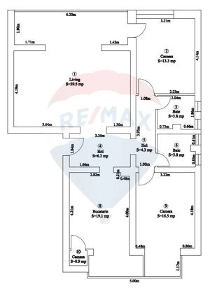 Apartament de lux -3 camere 107 mp- priveliște superbă–Dealul Cetății - imagine 12