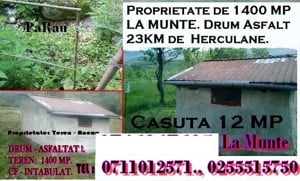 Proprietate la munte in Extravilan de 1400 MP. Casuta 12 MP.Drum Asfaltat - imagine 2