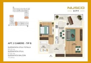 COMISION 0%  Nusco City Apartament 2 camere vedere panoramica - imagine 2