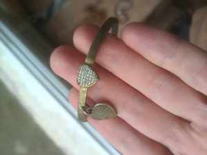 Bratara Rhinestone Love Heart Torque Cuff Bangle Open Bracelet Jewellery