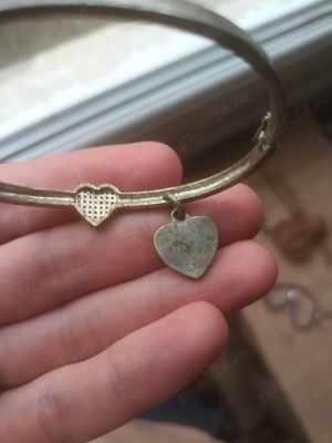 Bratara Rhinestone Love Heart Torque Cuff Bangle Open Bracelet Jewellery - imagine 5