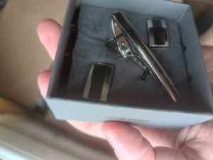 Ac cravata si Butoni Camasa Next Gun Metal Carbon Cufflink and Tie Clip Set - imagine 4