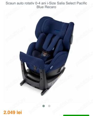Scaun auto rotativ pentru copii 0-4 ani plus reductor pentru bebeluși.  900 lei