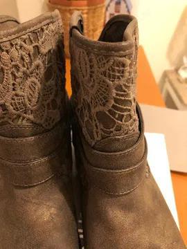 Super chic botine insertie dantela antichizata