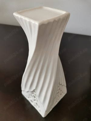 Vază vintage model răsucit porțelan decupat W. Germany  - imagine 5