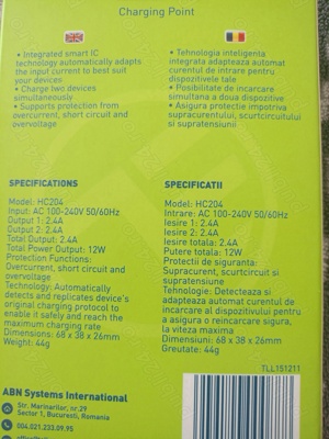 Vând cap încărcător fast charge,mufa dubla la ieșire,2.4 A,nou-nouț. - imagine 5