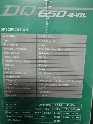 Sursa Full Modulara Deepcool DQ650-M-V2L, 80 PLUS  Gold, 650W, PFC Activ - imagine 2