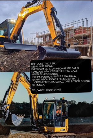 Execut săpături manuale sau mecanizate,dispun de necalificați. 