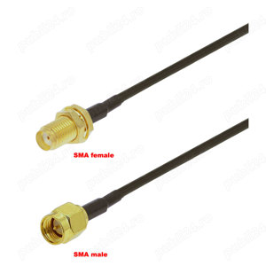 Cablu coaxial RF (pigtail) SMA F SMA M 5m pentru prelungire cablu antena GSM 3G 4G GPS WIFI LORA - imagine 2