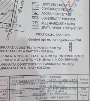 Vând teren,proiect plus construcție inceputa