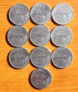 Vand lot 10 monede 25 bani 1966 