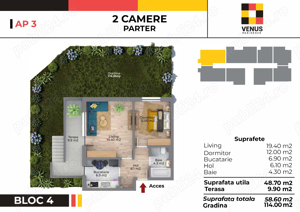 Apartament 2 camere, curte proprie, Jilavei-Aparatorii Patriei - imagine 14