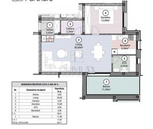Apartament 2 camere - living 30 mp - balcon mare - camara - imagine 7