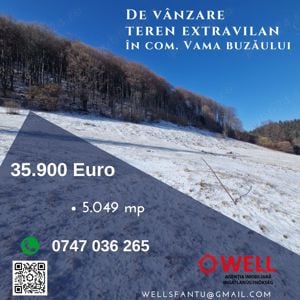 Teren exravilan de vânzare în Vama Buzăului