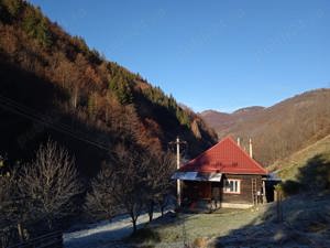 Cabana de vanzare in peisaj idilic intr-un sat de rasfirat de munte in Apuseni