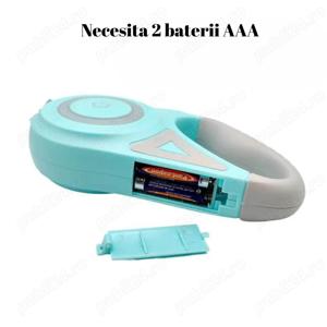 Lesa pentru caini talie mica si mijlocie, retractabila automata, multifunctionala, cu lumina LED, 5m - imagine 2