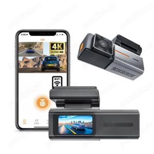 Camera dvr de bord  4k dubla, wifi, HD night vision, control APP, unghi mare de vizualizare - imagine 2