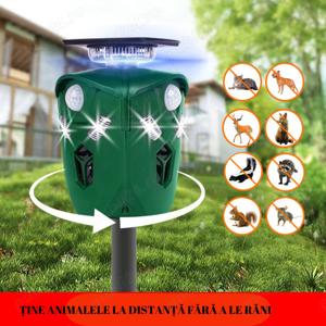 Repeler cu doua metode de alimentare: solara si USB, 360 grade,3 senzori miscare PIR - imagine 2