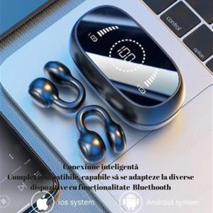 Casti Bluetooth 5.4 fara fir unisex,  cu afisaj digital, sunet de inalta calitate, rezistente la apa - imagine 2