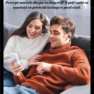 Casti Bluetooth 5.4 fara fir unisex,  cu afisaj digital, sunet de inalta calitate, rezistente la apa - imagine 3