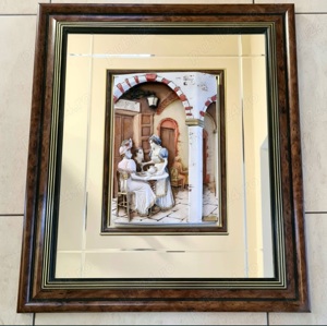 Tablou UNICAT (ilustrează o scenă dintr-o cafenea sec. XVIII-XIX)