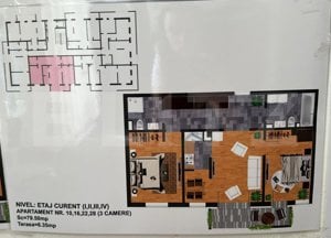 Apartament 3 camere, 64 mp, terasa, Centura - imagine 9