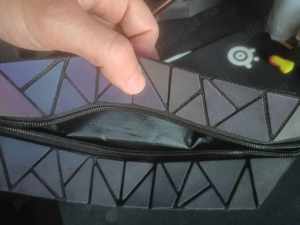 Penar Luminous Pencil Pen Pouch Big Capacity, Holographic Reflective - imagine 3