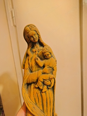 Statueta vintage fecioara cu pruncul - imagine 2