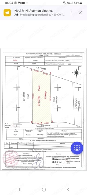 Vand teren Sibiu Turnisor Aeroport sau schimb cu apartament