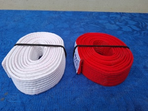 Karate | Centura Antrenament Masibo Sport | alb*rosu 300 cm** - imagine 2