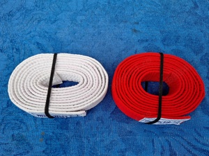 Karate | Centura Antrenament Masibo Sport | alb*rosu 300 cm** - imagine 5