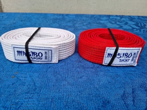 Karate | Centura Antrenament Masibo Sport | alb*rosu 300 cm** - imagine 4