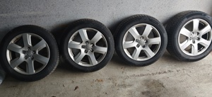 Jante Audi 5x112 cu anvelope de iarna 225/55/17 - imagine 1